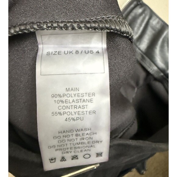 Maniere De Voir Womens Black Suede Buckle Detail Pants Stretch Front Zip 4 - Picture 9 of 9